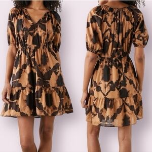 Rails Amabella Tigers Eye Camel And Brown   Short Sleeve Dress Size Medium